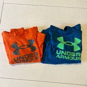 Two under armour boys hooded sweatshirts size 6